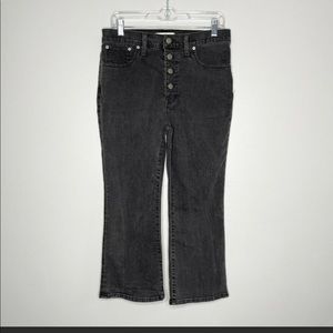 Madewell Black Denim Cali Demi Boot Stretch Jeans Button Fly Size 30 Petite